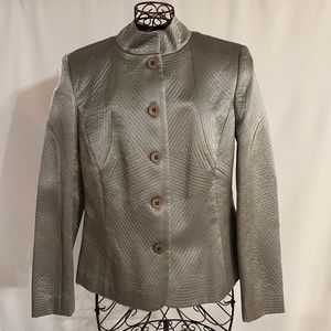 Metallic Silver Intricate Stitched Jacket